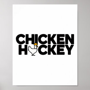Lustiger Hühner-Jockey-Stacked-Repeat-Fun-Gag-Meme Poster