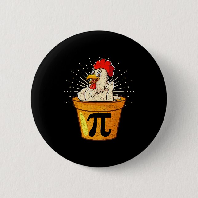 Lustiger Hühner-Topf-Mathe-Witz für Lehrer Student Button (Vorderseite)