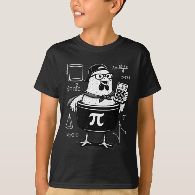 Lustiger Hühner-Topf-Rechner Mathematik-Lehrer  T-Shirt (Vorderseite)