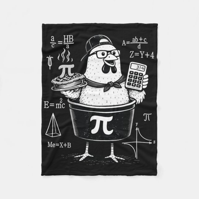 Lustiger Hühner-Topf-Rechner Mathematiklehrer  Fleecedecke (Vorderseite)
