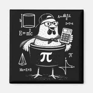 Lustiger Hühner-Topf-Rechner Mathematiklehrer Magnet