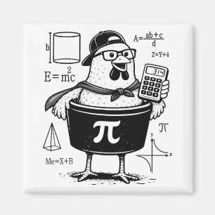 Lustiger Hühner-Topf-Rechner Mathematiklehrer Magnet