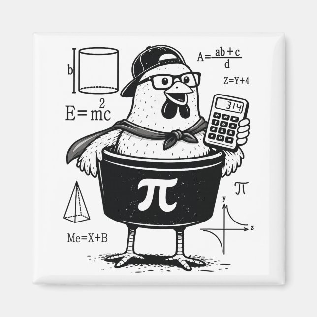 Lustiger Hühner-Topf-Rechner Mathematiklehrer  Magnet (Vorne)