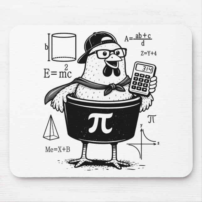Lustiger Hühner-Topf-Rechner Mathematiklehrer  Mousepad (Vorne)