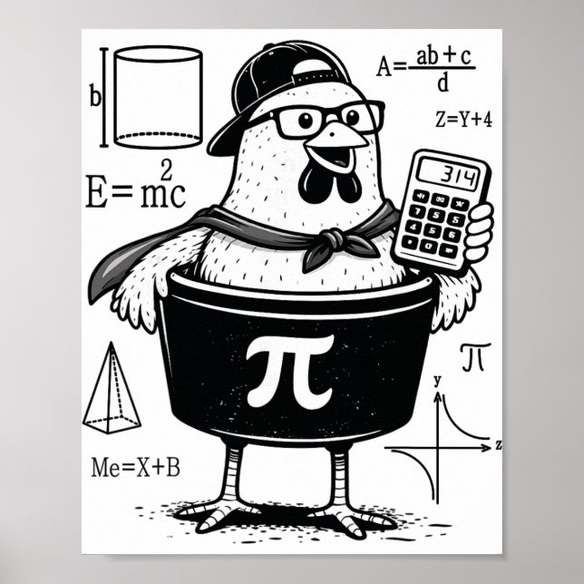 Lustiger Hühner-Topf-Rechner Mathematiklehrer  Poster (Vorne)