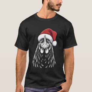 Lustiger Hühner-Weihnachts-Santa-Hut Bauer für Män T-Shirt