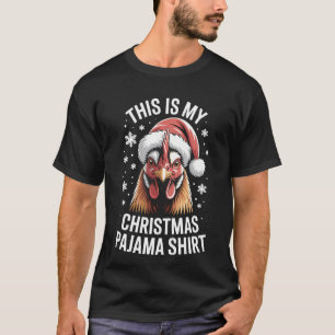 Lustiger Hühner-Weihnachts-Santa-Hut-Landwirt für  T-Shirt