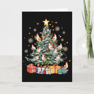 Lustiger Hühner-Weihnachtsbaum Bauernhof Tier Huhn Karte