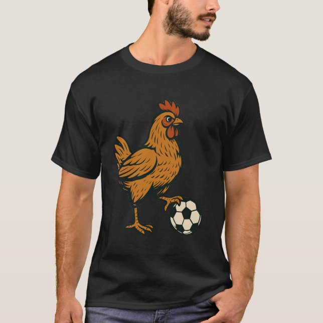 Lustiger Hühnerfußball T-Shirt (Vorderseite)