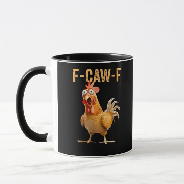 Lustiger Hühnerhumor F-Caw-F Tasse (Links)