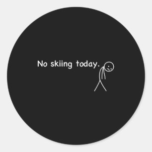 Lustiger Humor für Skifahrende in der Ruhepause Runder Aufkleber