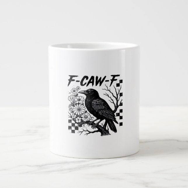 Lustiger Humor Krähe Gothic F-Caw-F Essential Jumbo-Tasse (Vorderseite)