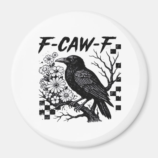Lustiger Humor Krähe Gothic F-Caw-F Essential Magnet (Vorne)