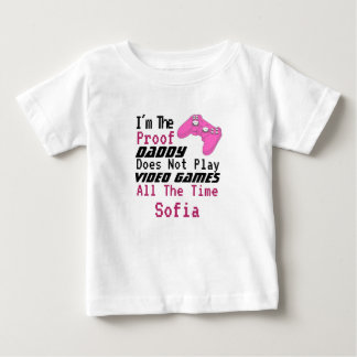 Lustiger Humor Papa spielt kein Videospiel Baby T-shirt