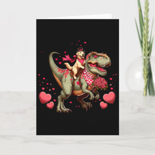 Lustiger Humor Valentinstag T-Rex Golden Retriever Karte