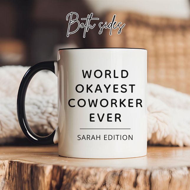 Lustiger Humor Welt Okayester Kollege Elegantes Sk Tasse (Funny Coworker Mug Gift for Her or Him, World Okayest Coworker Gift Coffee Mug for Her or Him)