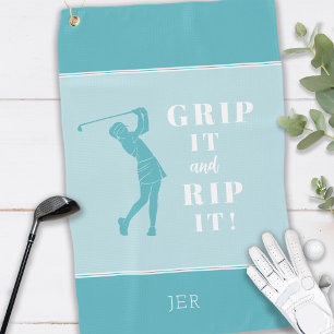 Lustiger Humorvoller Golfgriff Rip Damen Türkis Ma Golfhandtuch