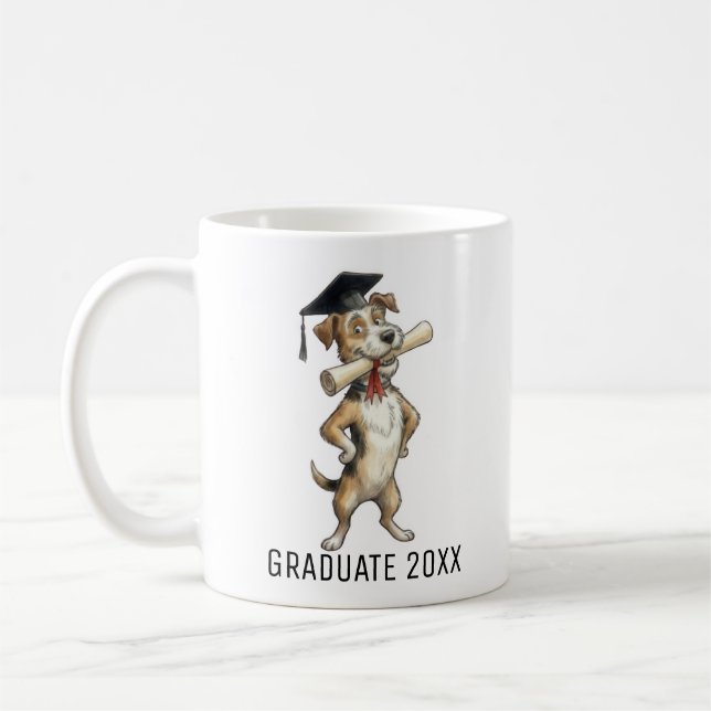 Lustiger Hund Abschluss Personalized Kaffeetasse (Links)
