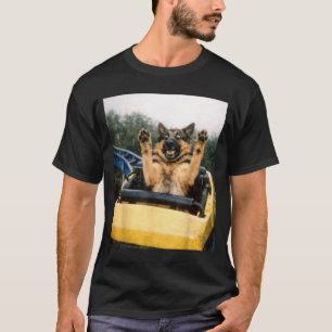 Lustiger Hund Achterbahn Meme Alberne Grafik Deuts T-Shirt
