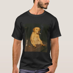 Lustiger Hund Bier rauchendes Meme sarkastischer H T-Shirt