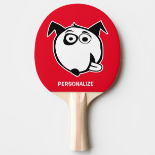 Lustiger Hund Cartoon-Tischtennis-Ping-Pong-Schläg Tischtennis Schläger