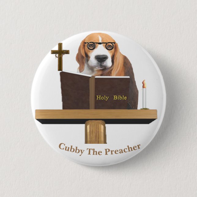 Lustiger Hund Christian Button (Vorderseite)