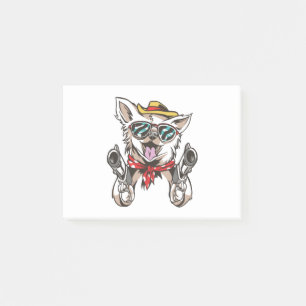 Lustiger Hund Cowboy Post-it Klebezettel