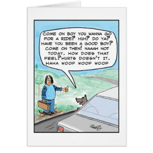 lustiger Hund, der für einen Cartoon auf dem Weg z