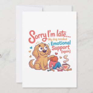 Lustiger Hund Emotional Support Cartoon Kunst Feiertagskarte