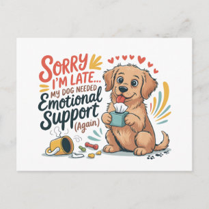 Lustiger Hund Emotionaler Unterstützungs-Cartoon-Z Postkarte