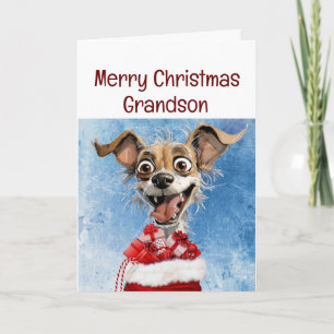 Lustiger Hund Enkelkinder Weihnachten Karte