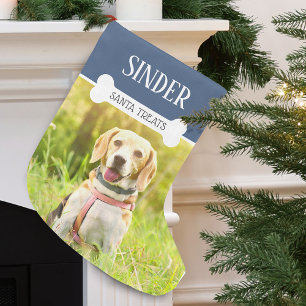 Lustiger Hund Foto Name Personalisiert Großer Weihnachtsstrumpf