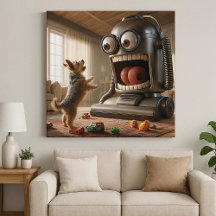 Lustiger Hund gegen Sauger