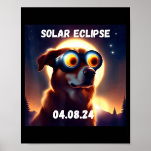 Lustiger Hund Gesamte Sonnenfinsternis Brille Poster