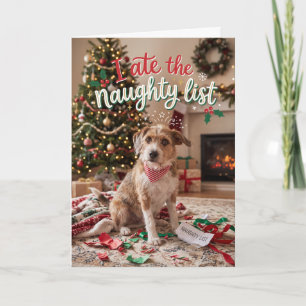 Lustiger Hund hat die unartige Liste Weihnachten g