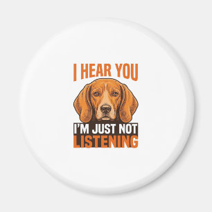 Lustiger Hund, ich höre, du hörst nicht zu, Vintag Magnet