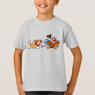 Lustiger Hund jagt Truthahn Thanksgiving Unisex T-Shirt
