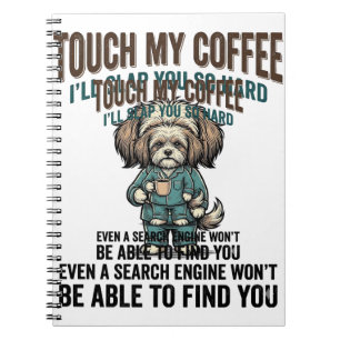 Lustiger Hund Kaffee Warnung Vintage Gravur Design Notizblock