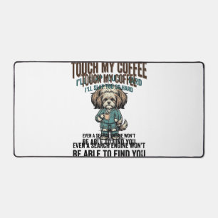 Lustiger Hund Kaffee Warnung Vintage Gravur Design Schreibtischunterlage