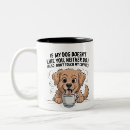 Lustiger Hund & Kaffee-Zitat-Tasse Zweifarbige Tasse