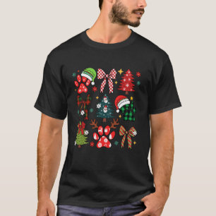 Lustiger Hund Katze Pfoten Druck Weihnachten T-Shirt
