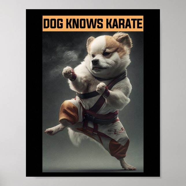 Lustiger Hund kennt Karate Poster (Vorne)
