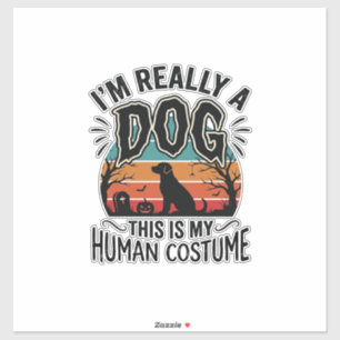 Lustiger Hund-Mensch-Kostüm Halloween Vintage Hund Aufkleber