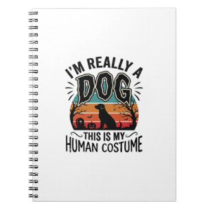 Lustiger Hund-Mensch-Kostüm Halloween Vintage Hund Notizblock
