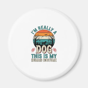 Lustiger Hund-Mensch-Kostüm Vintage-Halloween-Shir Magnet