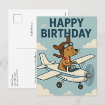 Lustiger Hund Pilot Kinder Geburtstag Vintage Flug