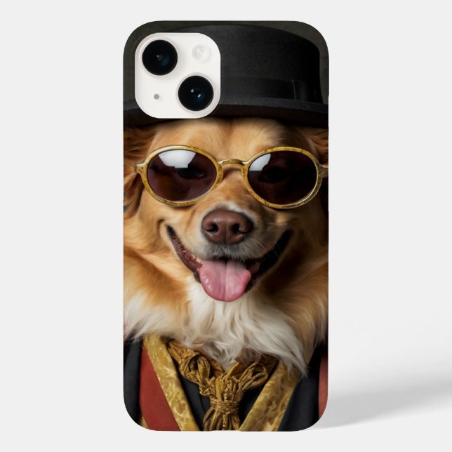 Lustiger Hund. Pudel in Aristoteles-av-Anzug Case-Mate iPhone Hülle (Rückseite)