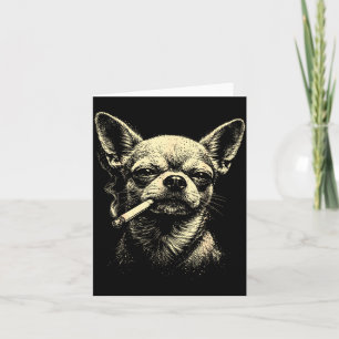 Lustiger Hund raucht Zigarette Chihuahua Meme Karte