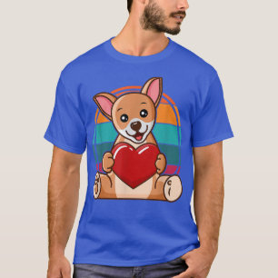 Lustiger Hund Retro Ich Liebe Hund Süßer Chihuahua T-Shirt