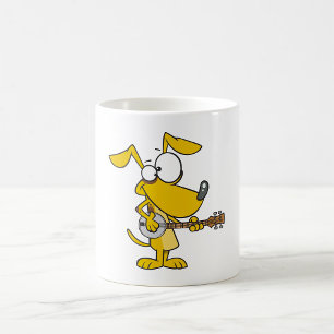 Lustiger Hund spielt Banjo-Musik Kaffeetasse